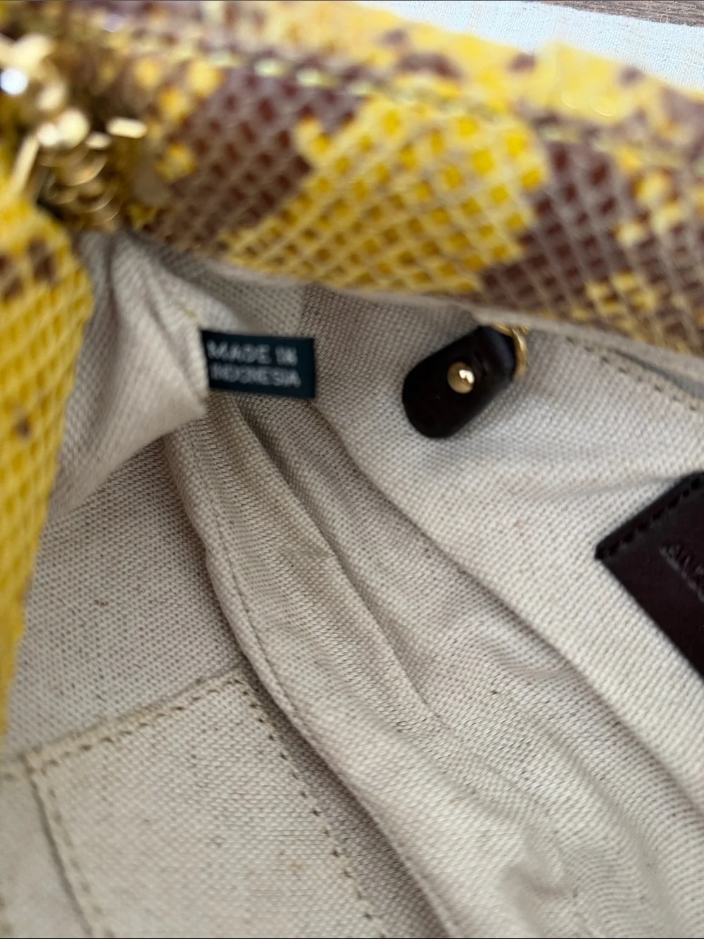 Antonio Melani Yellow/Brown Snakeskin Embossed Pleated Clutch/Shoulder Bag